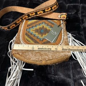 Myra Bohemian Diva leather & hairon bag